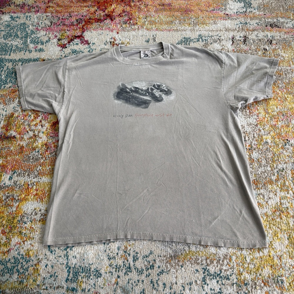 Vintage 2003 Steely Dan Everything Must Go Tour T-Shirt Mens XL Grey